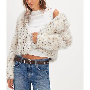 Free People Louder Please Jacket in Snow Leopard